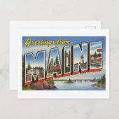Vintage "Grüße von Maine" Postkarte (Vorne/Hinten)