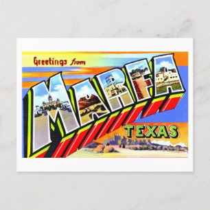 Vintage Grüße von Marfa, Texas, Postkarte