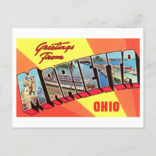Vintage Grüße von Marietta, Ohio Postkarte