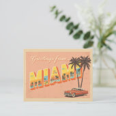 Vintage "Grüße von Miami" Postkarte (Stehend Vorderseite)