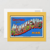 Vintage Grüße von Minneapolis MN Postkarte (Vorne/Hinten)