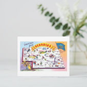 Vintage Grüße von Nebraska Reiseplakat Postkarte (Stehend Vorderseite)