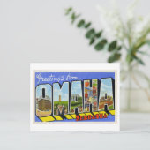 Vintage Grüße von Omaha, Nebraska Postkarte (Stehend Vorderseite)