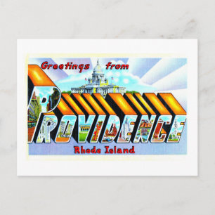 Vintage Grüße von Providence, Rhode Island, Postkarte