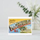 Vintage Grüße von Providence, Rhode Island Postkarte (Stehend Vorderseite)