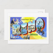 Vintage Grüße von Reno, Nevada, Postkarte (Vorne/Hinten)