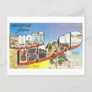 Vintage Grüße von Rhode Island Postkarte