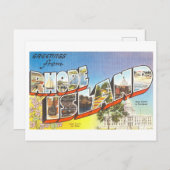 Vintage Grüße von Rhode Island Postkarte (Vorne/Hinten)