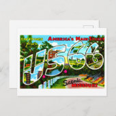 Vintage Grüße von Route 66 in Missouri Postkarte (Vorne/Hinten)