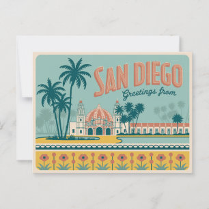 Vintage Grüße von San Diego Classic Retro Postkarte