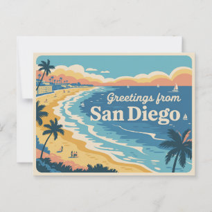 Vintage Grüße von San Diego Classic Retro Postkarte