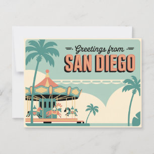 Vintage Grüße von San Diego Classic Retro Postkarte