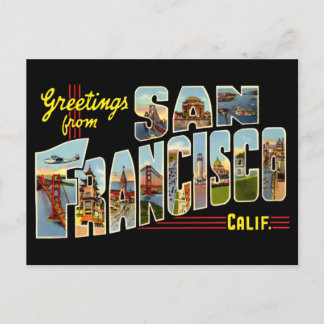 Vintage Grüße von San Francisco Reisen Postkarte