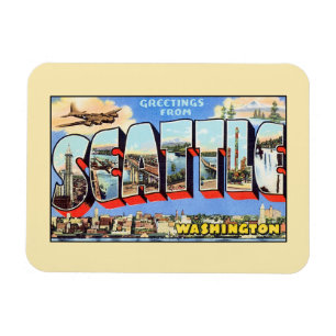 Vintage Grüße von Seattle Washington Magnet
