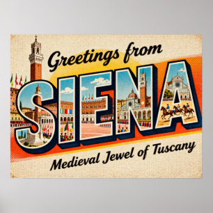 Vintage Grüße von Siena Poster
