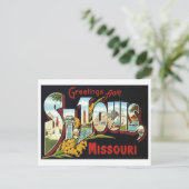 Vintage Grüße von St. Louis, Missouri, Postkarte (Stehend Vorderseite)