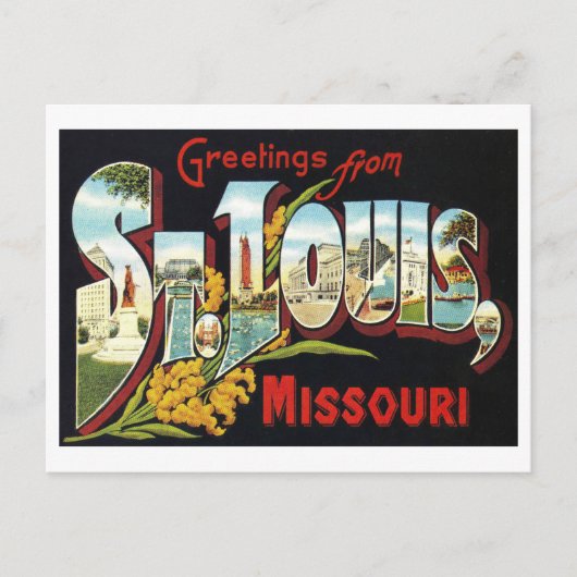 Vintage Grüße von St. Louis, Missouri, Postkarte (Vorderseite)