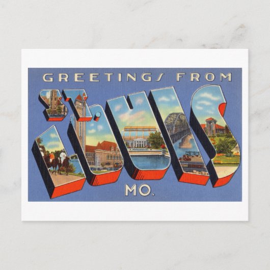Vintage Grüße von St. Louis, Missouri Postkarte (Vorderseite)