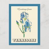 Vintage Grüße von Tennessee Blue Iris Postkarte (Vorderseite)