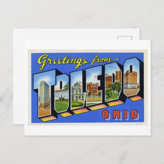 Vintage Grüße von Toledo, Ohio Postkarte (Vorne/Hinten)