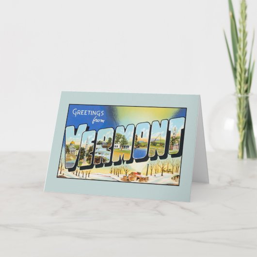 Vintage Grüße von Vermont Karte (Vorderseite)