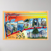 Vintage Grüße von Virginia Travel Poster (Vorne)