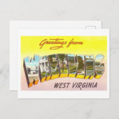 Vintage Grüße von Wheeling, West Virginia Postkarte (Vorne/Hinten)