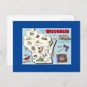 Vintage Grüße von Wisconsin Postcard Postkarte (Vorne/Hinten)