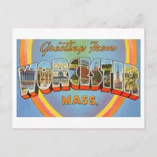 Vintage Grüße von Worcester, Massachusetts Postkarte