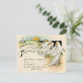 Vintage Grüße zu Halloween - Einladung Postkarte (Stehend Vorderseite)