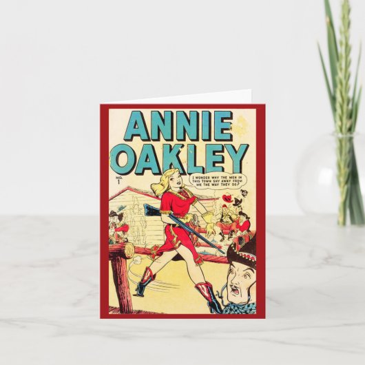 Vintage Grußkarte "Annie Oakley" Karte (Vorderseite)