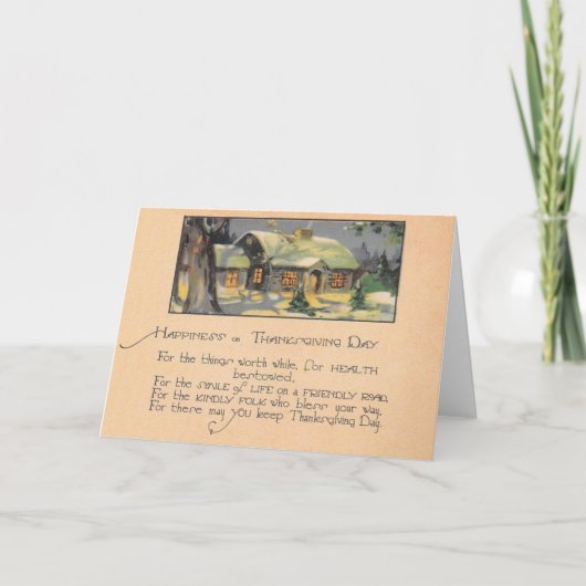 Vintage Grußkarte für Erntedank Karte (Vorderseite)