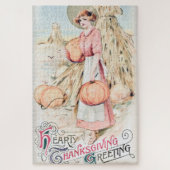 Vintage Grußkarte für Erntedank Puzzle (Vertikal)