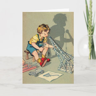 Vintage Grußkarte für kleine Jungen Karte