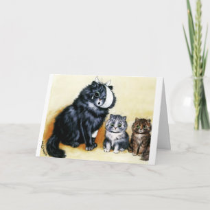Vintage-Grußkarte für kranke Katzen Karte