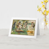 Vintage Grußkarte "Going Hunting" Karte (Gelbe Blume)