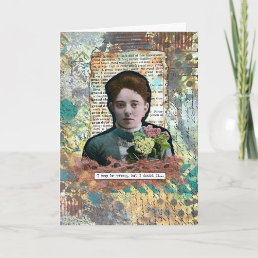 Vintage Grußkarte im Mixed-Media-Stil Dankeskarte (Vorderseite)