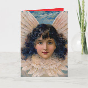 Vintage Grußkarte in Rot und BLAU Karte