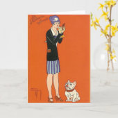 Vintage Grußkarte Karte (Gelbe Blume)