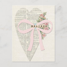 Vintage Grußkarte, romantisches Herz