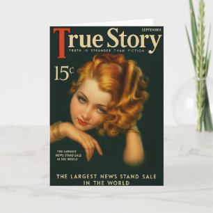 Vintage- Grußkarte True Story Magazine aus den 193 Karte