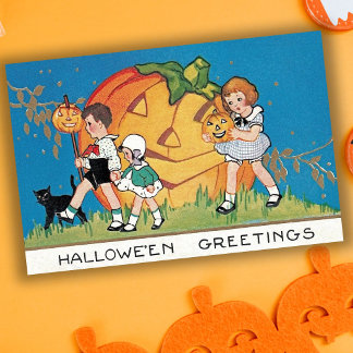 Vintage-Grußkarte zum Halloween aus einem Märchenb Karte