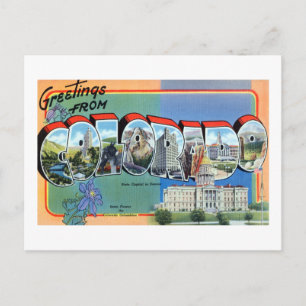 Vintage Grußkarten Aus Colorado Reiseplakat Postkarte