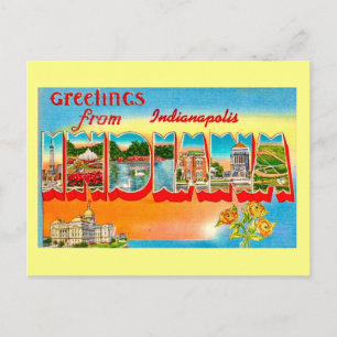 Vintage-Grußpostkarte aus Indiana Postkarte