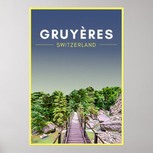 Vintage Gruyeres Schweiz Poster