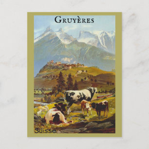 Vintage Gruyères Schweiz Schweizer Reise Postkarte