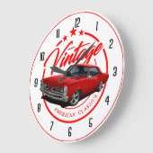 Vintage GTO in red Große Wanduhr (Winkel)