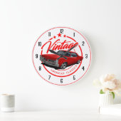 Vintage GTO in red Große Wanduhr (Zuhause)
