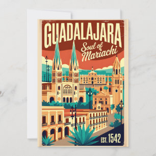 Vintage Guadalajara Mexiko Seele des Mariachi Retr Feiertagskarte