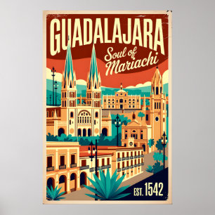 Vintage Guadalajara Mexiko Seele des Mariachi Retr Poster